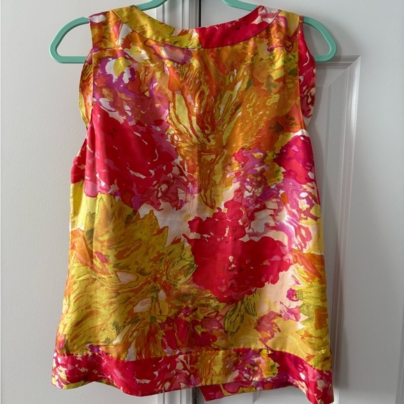 J. CREW Silk Sleeveless Watercolor Blouse - Picture 8 of 10